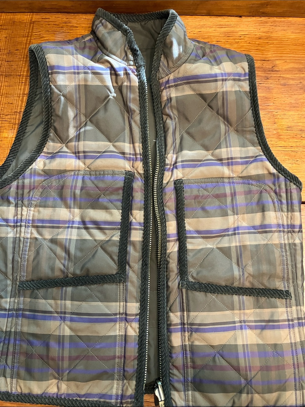 Women’s Quilted reversible vest- Brown & Purple